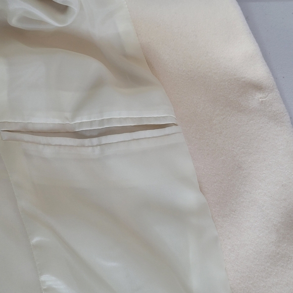 Nordstrom Wool Cashmere Blend Cream Blazer - Size 14 - Picture 8 of 14